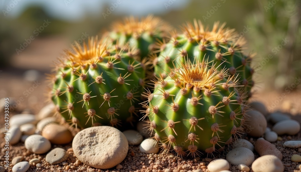 Sticker  Desert beauty  Cacti and stones in harmony