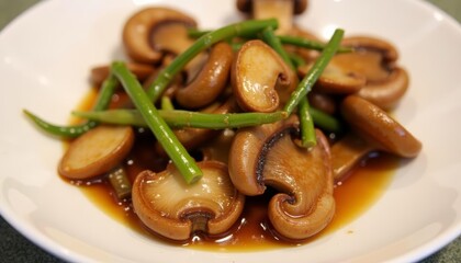  Delicious stirfried mushrooms and green beans