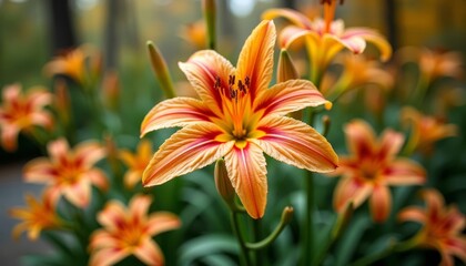 Obraz premium Vibrant lilies in bloom a symbol of life and love