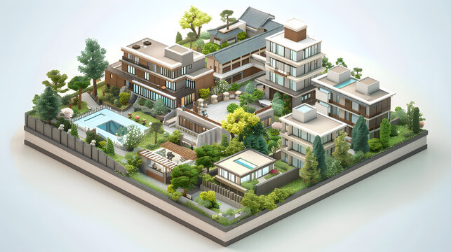 Retirement Housing japanese design 3D