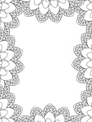 All these designs are hand-drawn and unique 
Flower Border is a Beautiful black-and-white illustration for aadult coloring book,
This is a printable Beautiful Zentangle Coloring page for KDP Interior,
