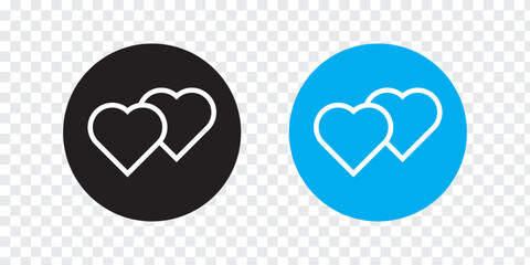 Double and two favorite Heart icon. Heart icon shape on a white background. vector illustration.