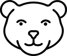 Bear head vector Art, Icon, Logo and Graphics. Bear head outline and line art illustration design. Lion head black and white.