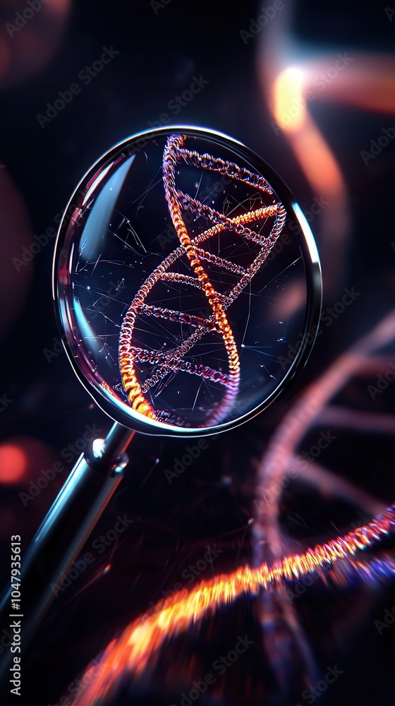 Poster exploring the intricacies of dna a magnified view into genetic structures and their mysteries