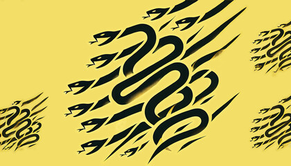 巳年蛇の壁紙背景と年賀状素材黄色カラー4