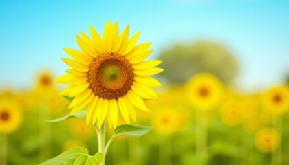 Fototapeta premium Bright and Beautiful A Field of Sunflowers