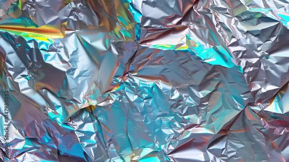 Poster Crumpled foil displays a beautiful interplay of light and color, creating a captivating texture and shimmer that enhances artistic possibilities.