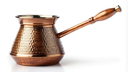 symmetrical Turkish Arab coffee pot isolated on white background