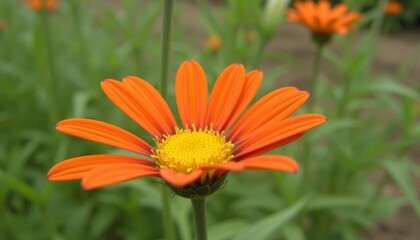  Vibrant orange flower blooming in a field