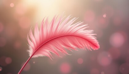 Naklejka premium Elegance in simplicity A single pink feather