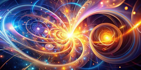 A symphony of swirling light and cosmic dust, a kaleidoscope of celestial energy in a chaotic and mesmerizing display.