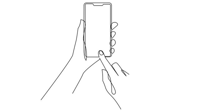 Hand holding phone continues illustration design template