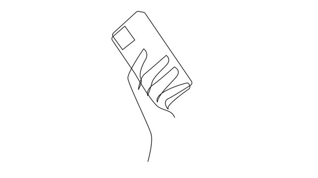 Hand holding phone continues illustration design template
