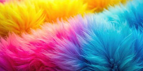 Obraz premium Abstract Colorful Furry Texture A Close-Up View of Soft and Vivid Rainbow Hues