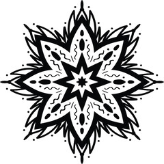 Obraz premium Flower Mandala Circular Pattern in the Form of a Mandala Decorative Ornament in Ethnic Oriental Style.