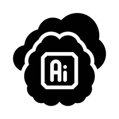 Cloud AI glyph icon