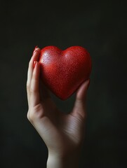 Fototapeta premium Red Heart Handheld