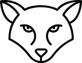 Fox head vector Art, Icon, Logo and Graphics. Fox head outline and line art illustration design. Lion head black and white.
