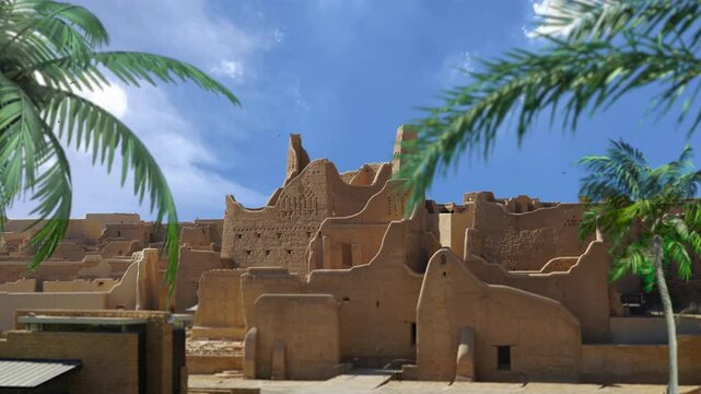 The city of Diriyah old capital is located in the Kingdom of Saudi Arabia in Riyadh. Ad Diriyah At-Turaif UNESCO World Heritage site, old heritage village of Imam Abdullah Bin Saud Palace. 