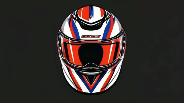 A Sports racing helmet template vector design High quality HD 4K Video Clip
