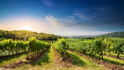 Obraz premium vineyard at sunset