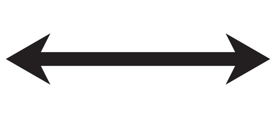 Double arrow icon. Two side arrow icon symbol. left and right long arrow icon. Double arrow icon isolated on white background. vector illustration.