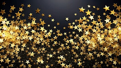A cascade of golden stars, shimmering against a dark backdrop, evokes a sense of celebratory joy and wonder.