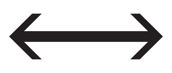 Double arrow icon. Two side arrow icon symbol. left and right long arrow icon. Double arrow icon isolated on white background. vector illustration.