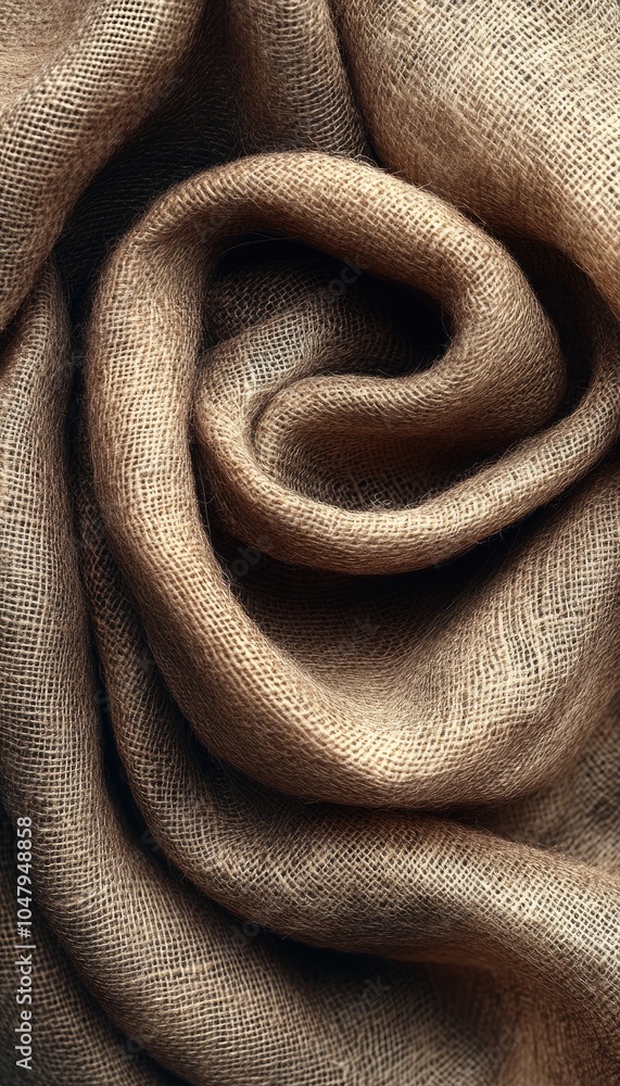 Poster close-up texture of brown burlap fabric. this image is perfect for adding a rustic, natural feel to 