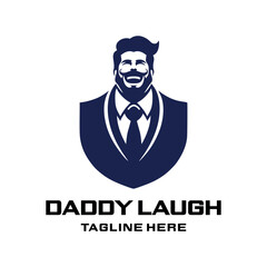Logo Business Daddy Laughing Fun Simple.