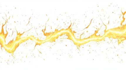 Fototapeta premium Abstract Yellow Energy Splash Liquid Flow Dynamic White Background