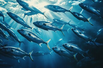 Obraz premium Underwater School of Fish