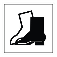 Black Icon of Stylish Work Boots for Stock Image Use