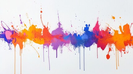 Fototapeta premium Colorful Paint Splatter Background Abstract Art Design Texture White Background