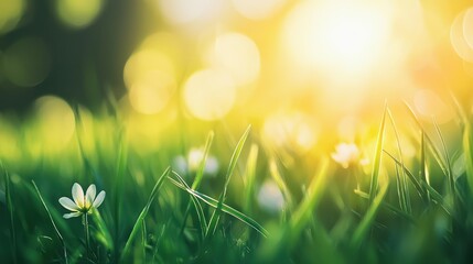 Abstract Spring or Summer Background with Fresh Grass