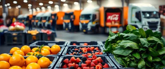 Fresh Produce in Warehouse: Logistics and Distribution, Close-up