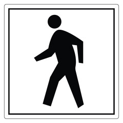 Simple Walking Figure Icon for Use in Signage