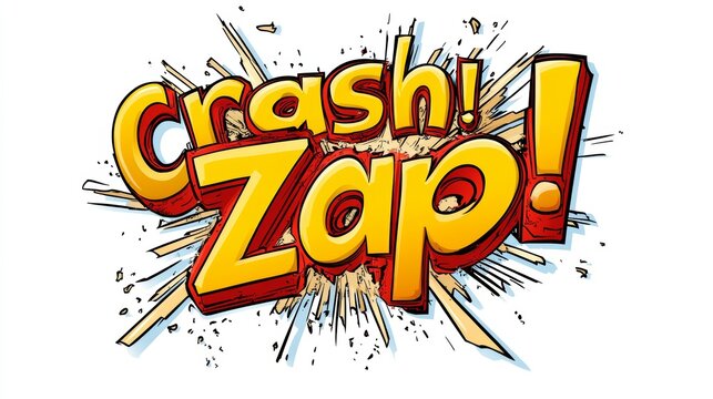 Cartoon Comic Book Sound Effect Crash Zap Explosion Graphic