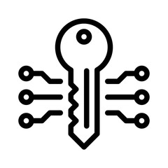 Encryption Key line icon