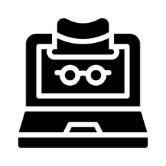 Fototapeta premium Hacker Laptop glyph icon