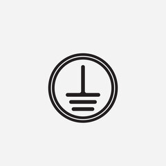 Electrical Earth and Electrical Grounding Icon vector. vector illustration.
