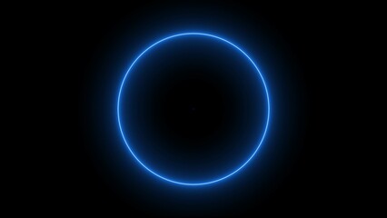 Neon circle radar technology Radio wave frequency background. Radio station signal icon illustration.