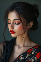 Fototapeta premium Woman close up portrait