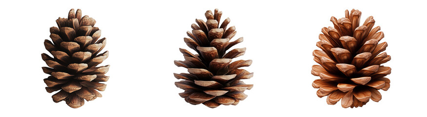 Realistic Pine Cones with Transparent Background
