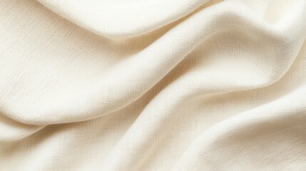Soft, textured cream fabric draping elegantly