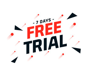 7 days free trial access background in modern style