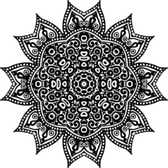 Mandala Background Circular Pattern in Form of Mandala With Flower for Henna, Mehndi, Tattoo, Decoration Decorative Ornament in Ethnic Oriental Style.