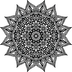 Mandala Clipart Circular Pattern in the Form of a Mandala Decorative Ornament in Ethnic Oriental Style.
