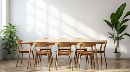 Obraz premium Simple Minimalist Dining Room Design with Natural Light