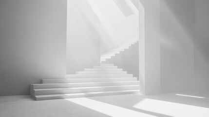 Pristine White Staircase in Clean Space